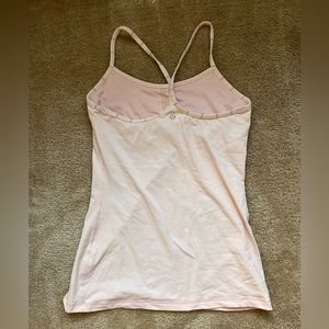 Women's Lululemon Pastel Pink Power Y Tank Top Workout Shirt Sz sm/m